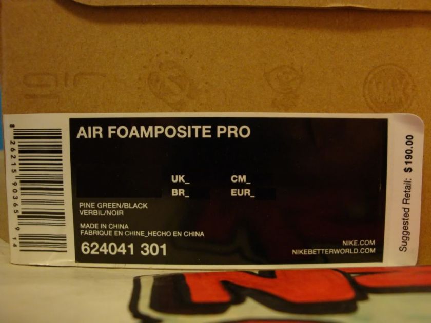 Nike Air Foamposite Pro Dark Pine army retro one yeezy  