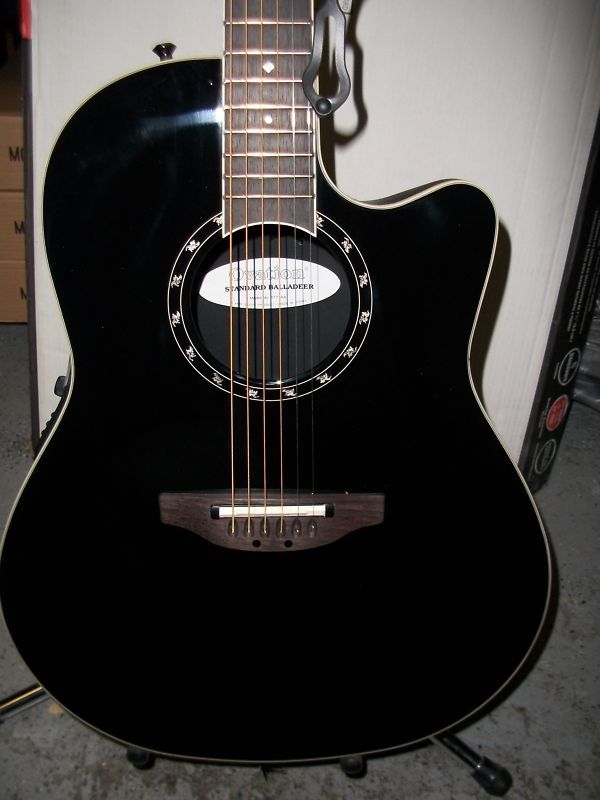   1771AX Standard Balladeer Black Acoustic Electric Guitar + Case  