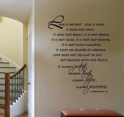 LOVE IS PATIENT LOVE IS KIND Wall Decal ** LARGE **  