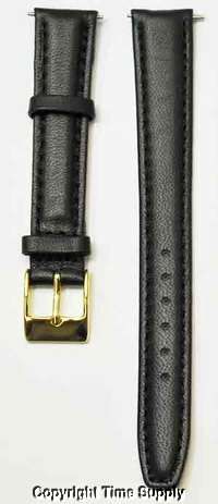 14 mm BLACK CALF LEATHER PADDED WATCH BAND / STRAP NEW  