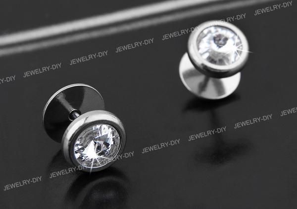 Stainless Steel Crystal Rhinestone Studs Earrings 0.39 FASHION  