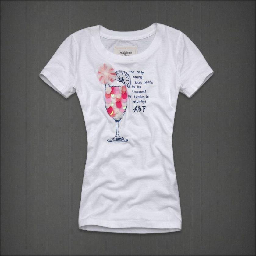 NWT Abercrombie Women Morgan Graphic Tee T Shirt Top  