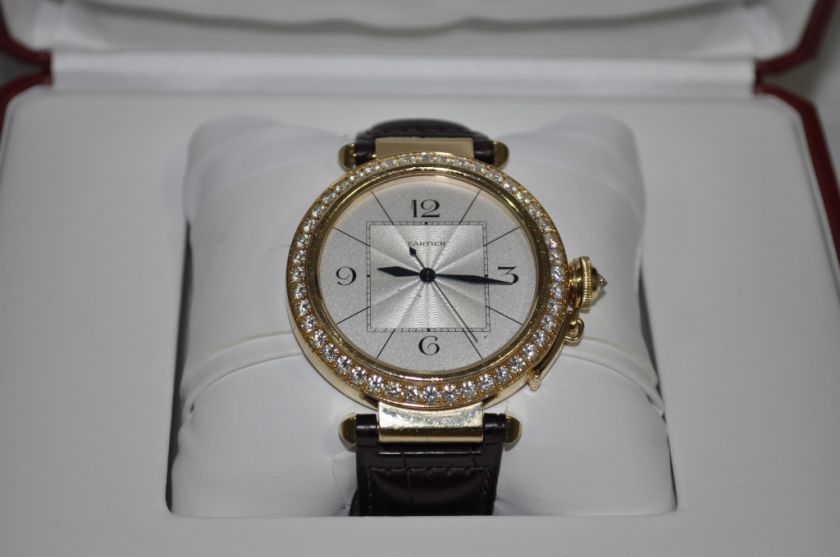 Cartier Pasha Diamond 18kt Yellow Gold Watch 42mm  