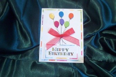 Handmade Greeting Card  Happy Birthday Bright and Colorful  
