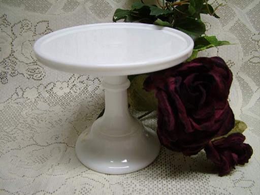 White Milk Glass Pedestal Stackable/Tier Cake Plate  