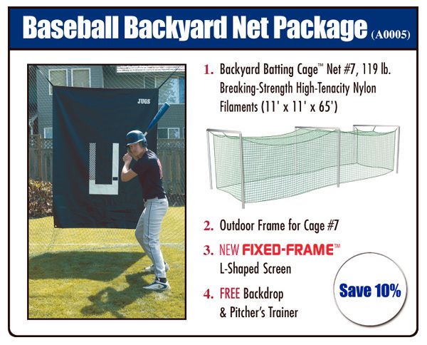 JUGS A0005 Baseball Backyard Net Package  