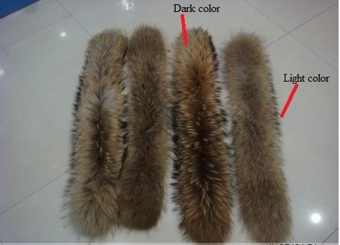 Genuine Real 100% Raccoon Fox Fur Scarf Wrap Shawl Collar Cape  