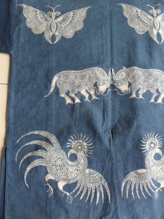 Chinese miao local cloth hand Batik Cloth Costume  