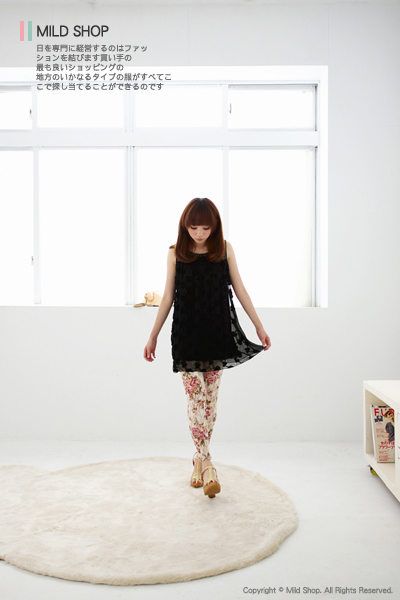 NEW Japanese Korean Fashion Style 3D Rose Design Crocheted Chiffon 