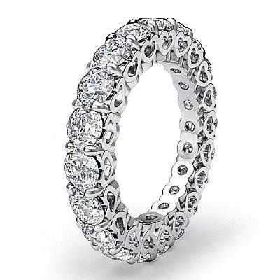 ct Round New Diamond Wedding Ring Eternity Band 14k White Gold sz4 