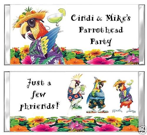 JIMMY BUFFETT PARROTHEAD candy bar wrappers PARTY  