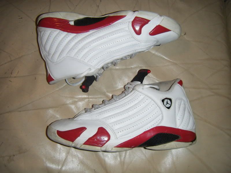 Nike Air Jordan 14 XIV 2005 retro white / red Candy Cane size 13 