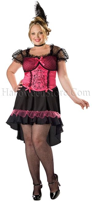 Saloon Gal Plus Size Adult Costume includes Dress and adjustable 