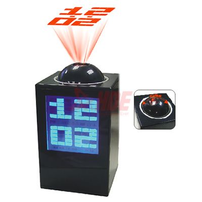 Black Projection Alarm Clock With LED Display Time Projector Head 